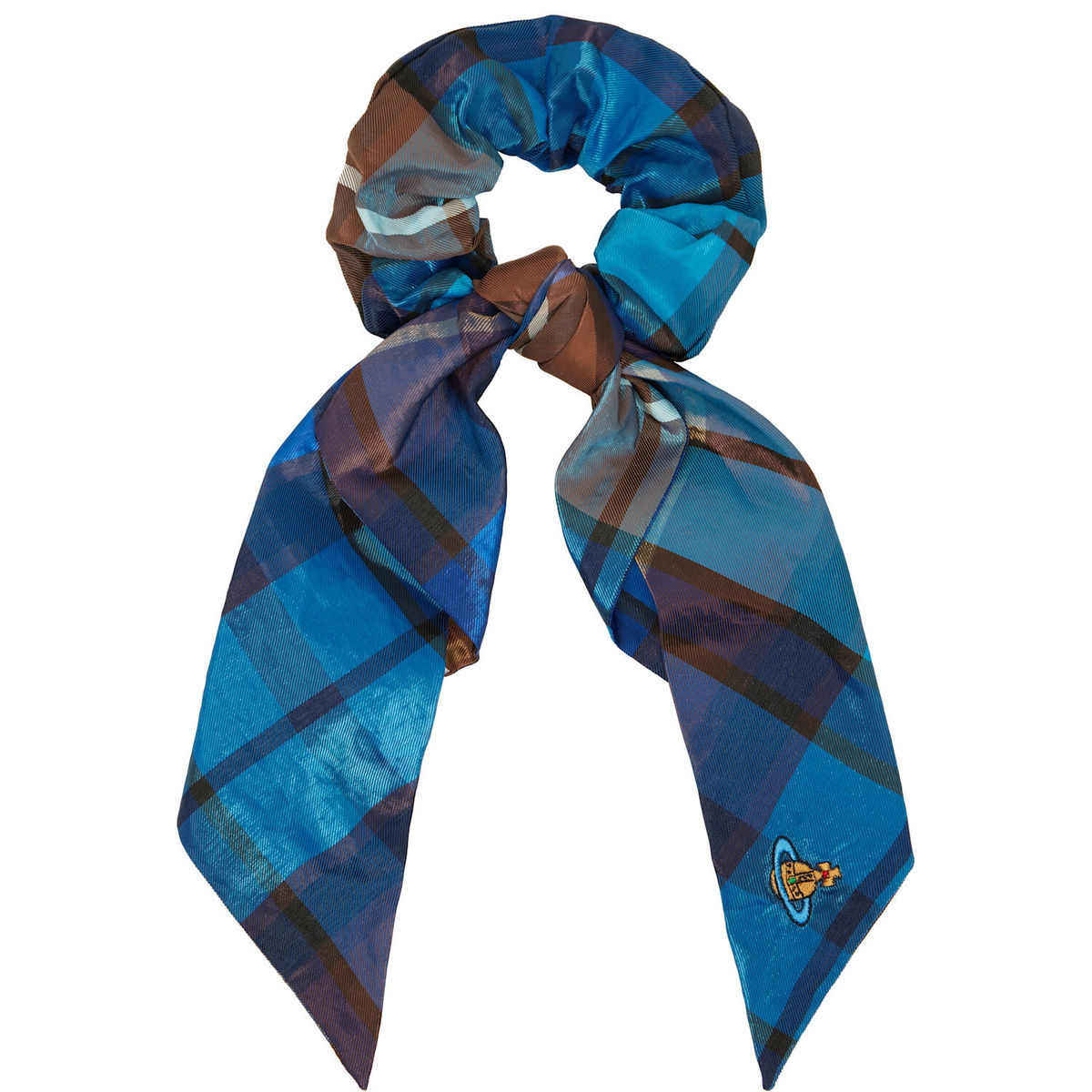 Vivienne Westwood Blue Embroidered Large Scrunchie