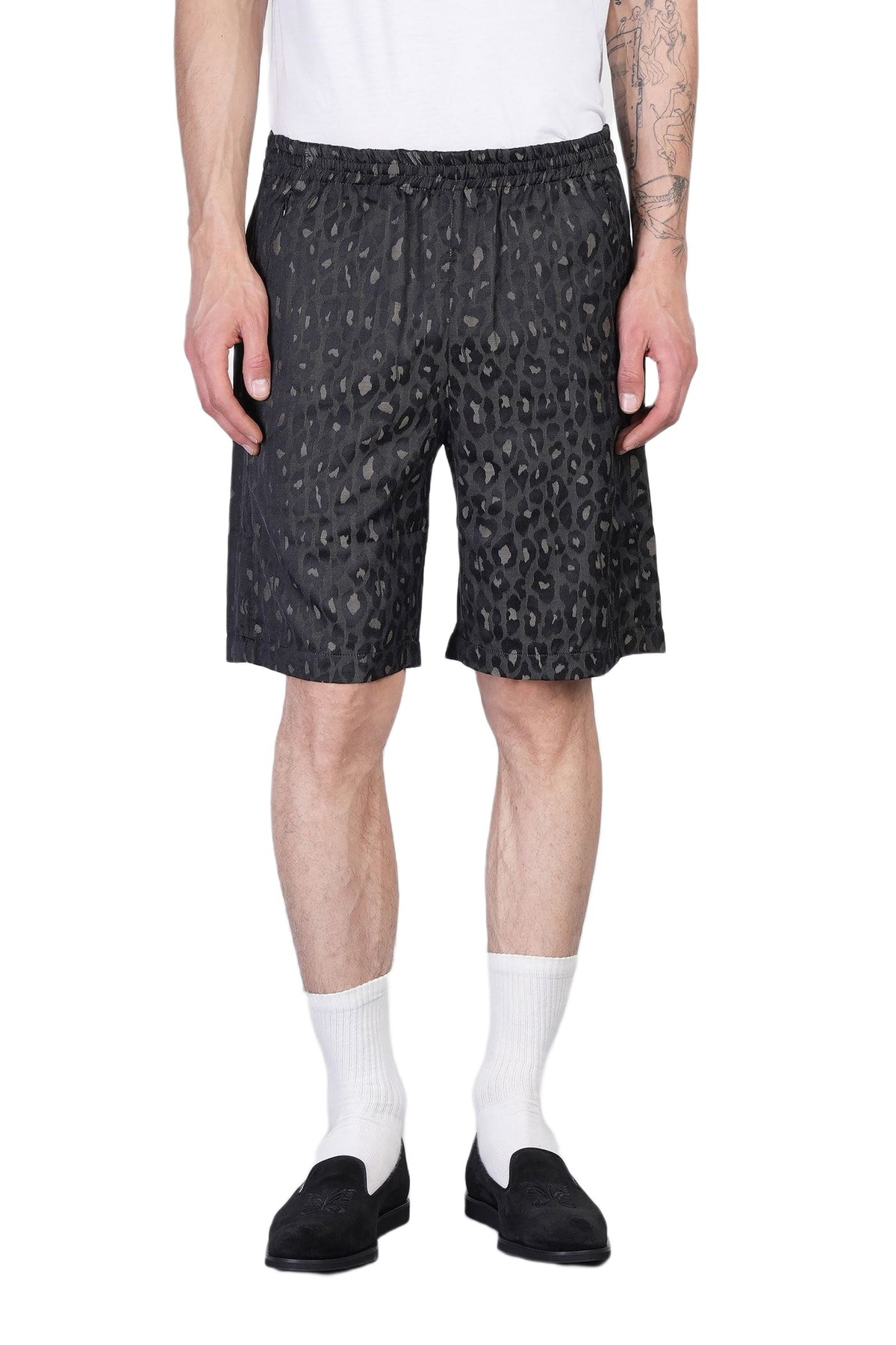 Needles Men's Kimono Jacquard Basketball Short in Red Arrow