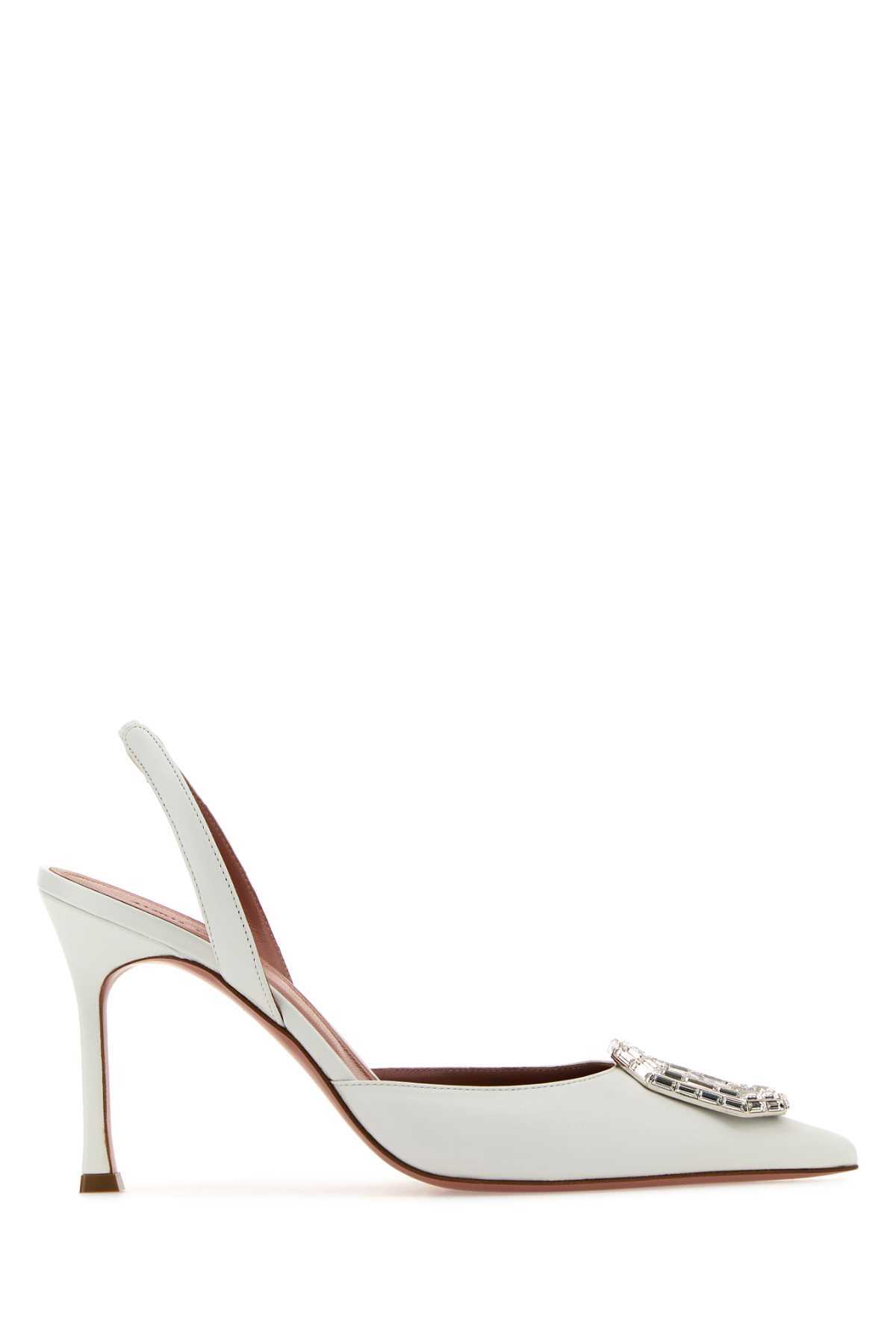 Amina Muaddi White Lamb Ovis Aries Aries High Heel Pumps main image 1