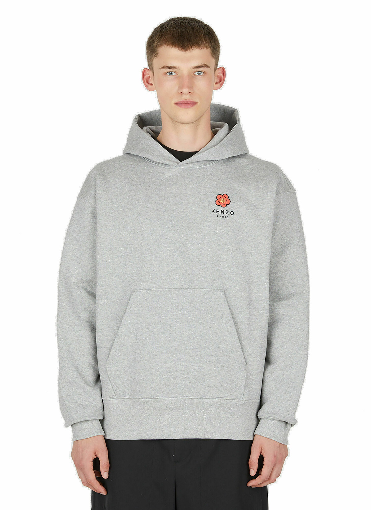 Logo Print Hooded Sweatshirt in Grey Kenzo