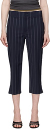 Alexander Wang Navy Baseball Pinstripe Capri Trousers