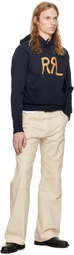 RRL Navy 'RRL' Ranch Logo Hoodie