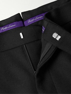 Ralph Lauren Purple label - Gregory Straight-Leg Pleated Wool-Barathea Tuxedo Trousers - Black