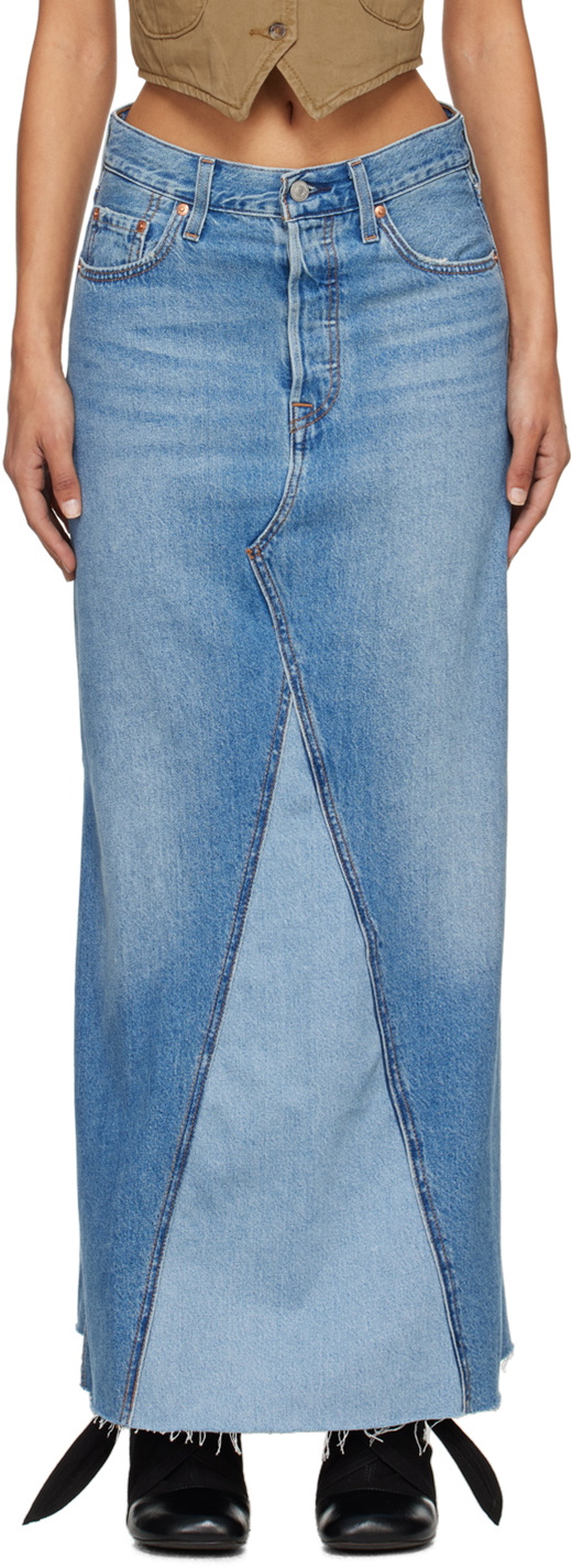 Levi's Blue Icon Denim Maxi Skirt