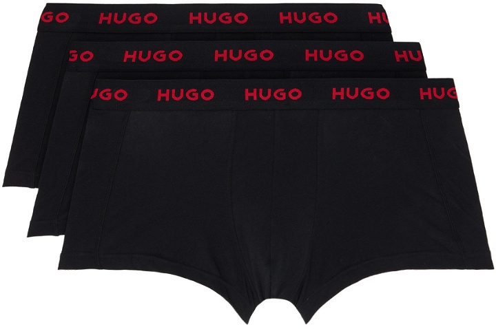 Photo: Hugo Three-Pack Black Boxers