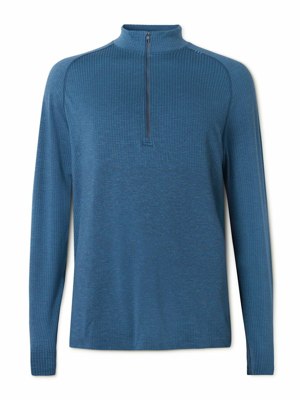 Photo: Lululemon - Metal Vent Tech Slim-Fit Stretch-Jersey Half-Zip Top - Blue