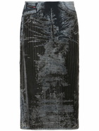 DIESEL Denim Low Rise Midi Skirt