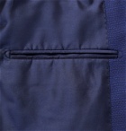 Rubinacci - Double-Breasted Unstructured Micro Basketweave Virgin Wool Suit Jacket - Blue