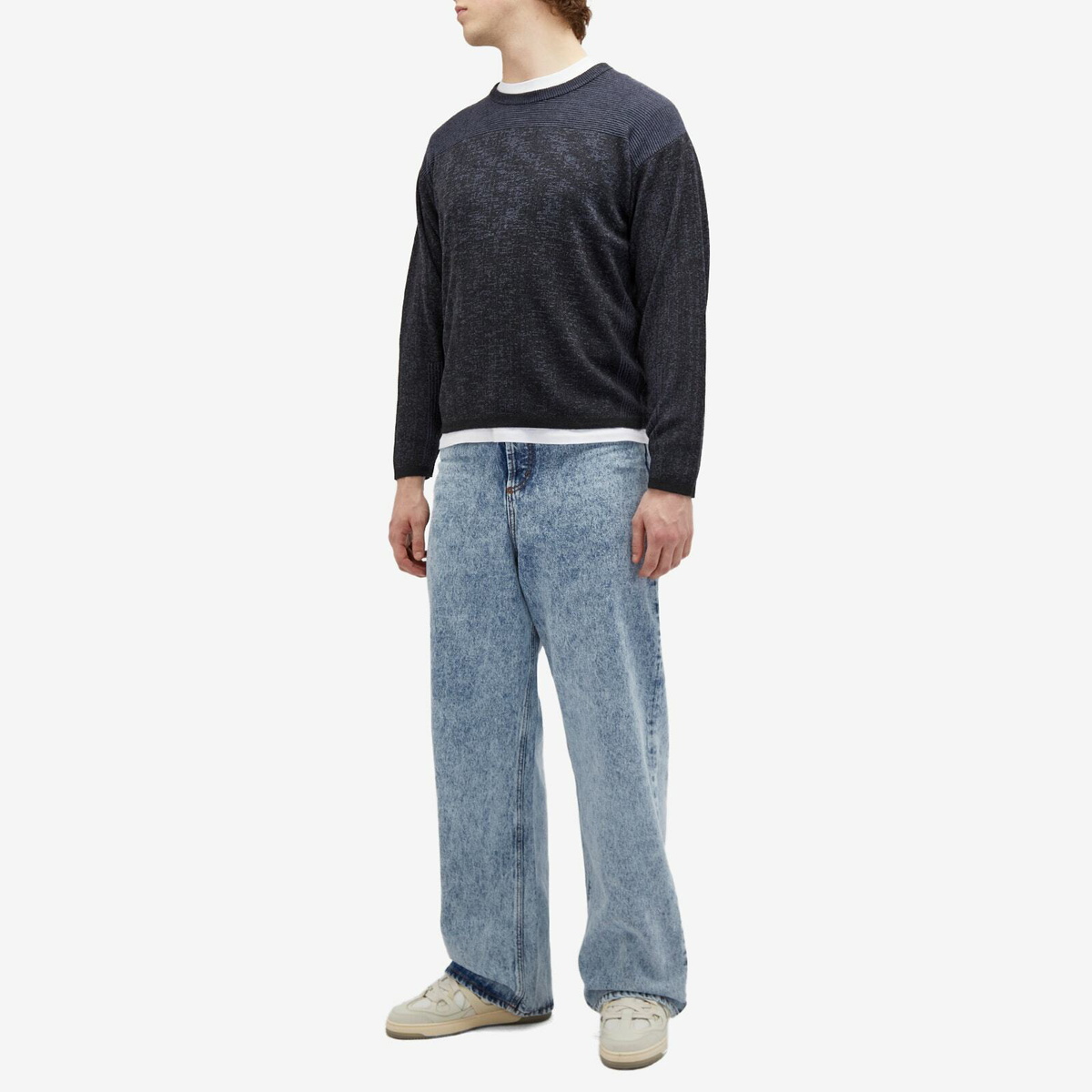 Members of the Rage Men's Loose Jeans in Blue/Acid Wash