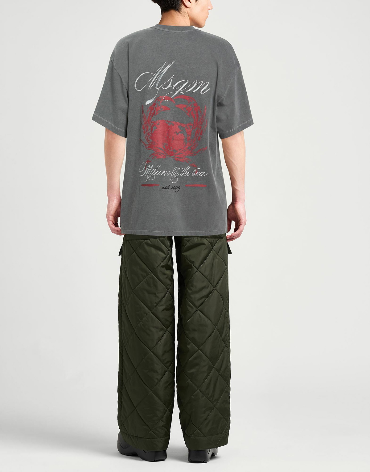 Msgm Mens T-shirt in Grey