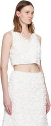 SHUSHU/TONG White Ruffle Trim Sleeveless Top