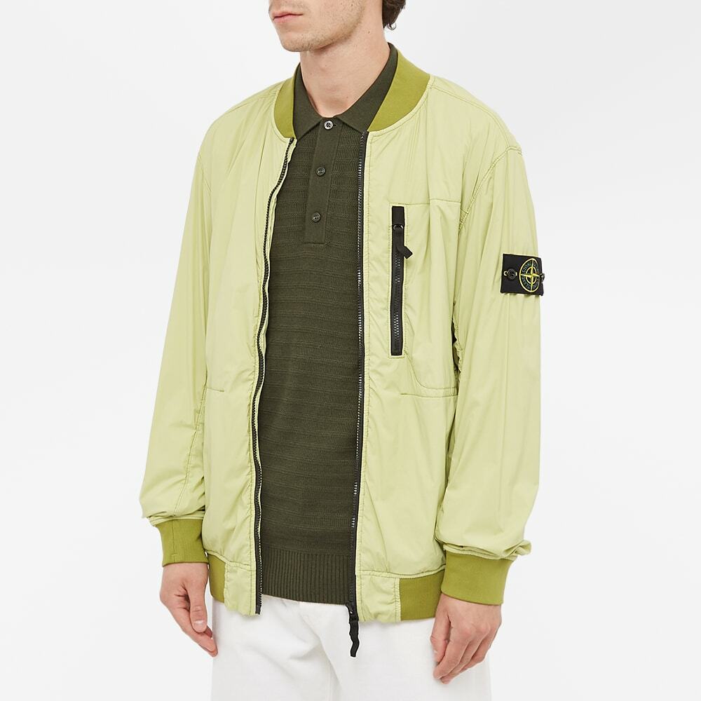 Stone Island Men's Nylon-Tc Bomber Jacket in Light Green Stone Island