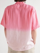 Portuguese Flannel - Convertible-Collar Dip-Dyed Linen Shirt - Pink