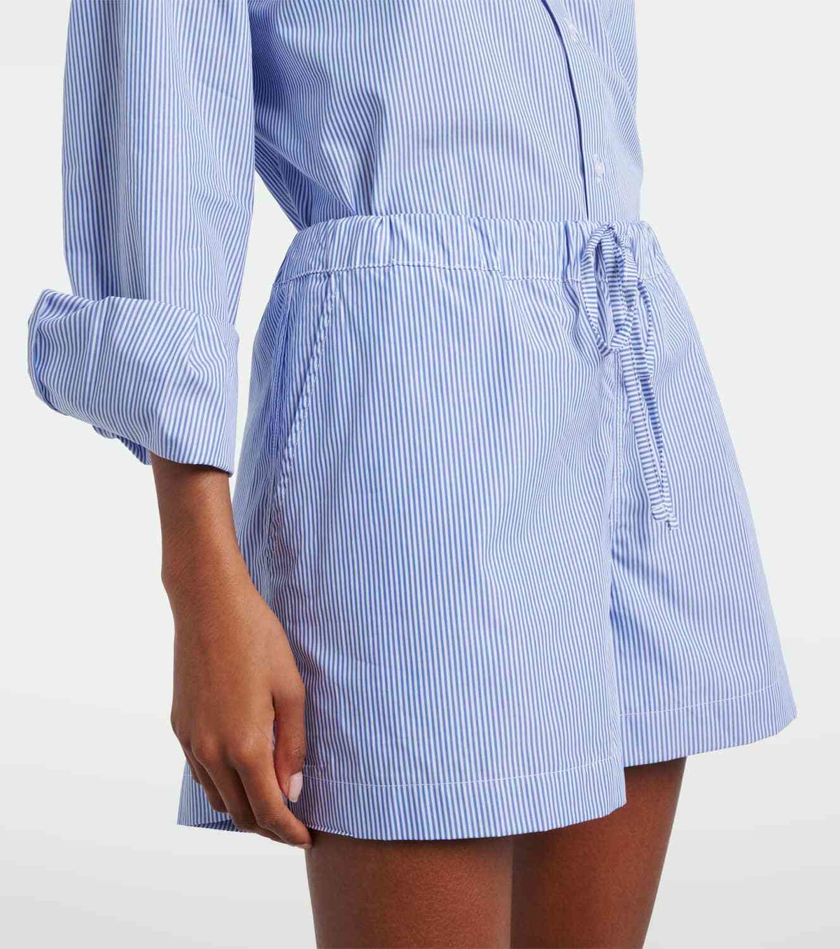 Hunza G Striped cotton poplin shorts
