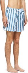 Bather Blue & White Stripe Swim Shorts