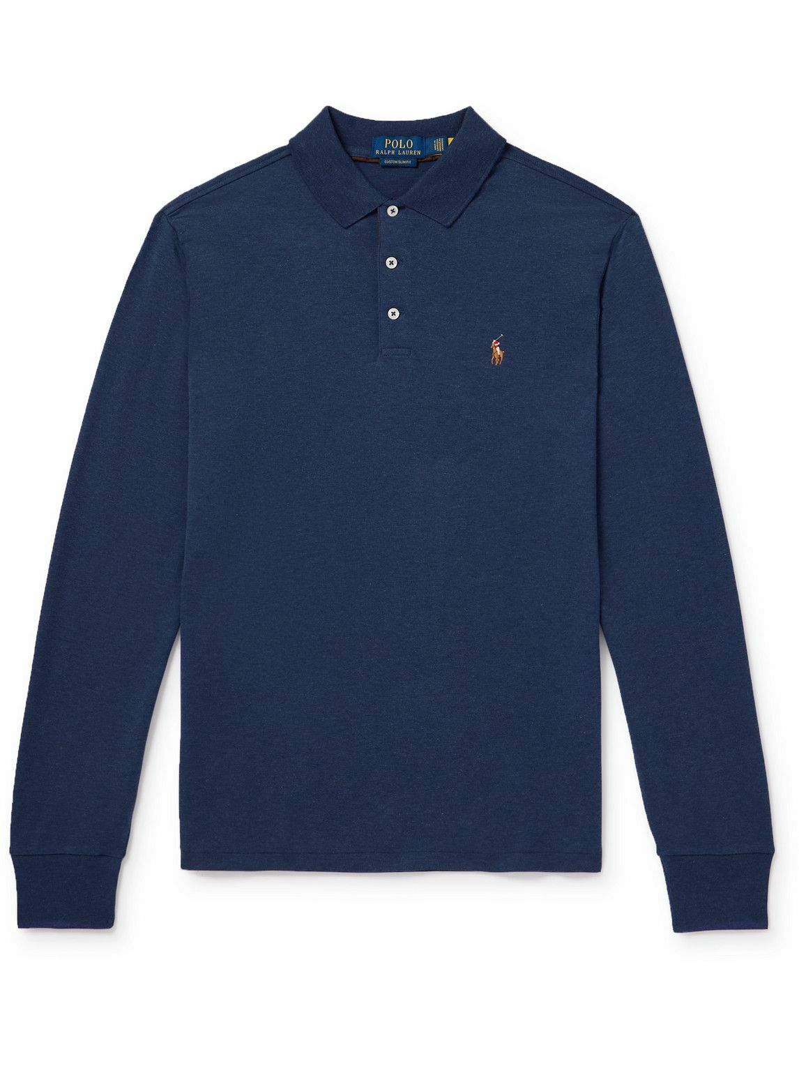 Polo Ralph Lauren - Logo-Embroidered Cotton-Piqué Polo Shirt - Blue ...