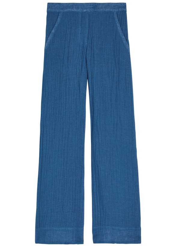 Photo: Lisa Marie Fernandez Wide-leg Linen-blend Trousers Blue