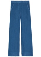 Lisa Marie Fernandez Wide-leg Linen-blend Trousers Blue