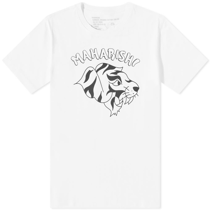 Photo: Maharishi Men's Teach Tiger Throw Up T-Shirt in White