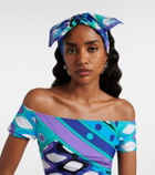 Pucci Iride bow-deatil cotton head wrap