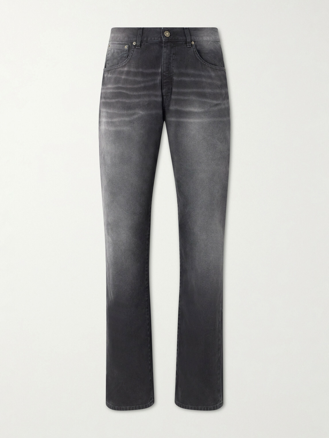 424 - Straight-Leg Cotton-Canvas Trousers - Black