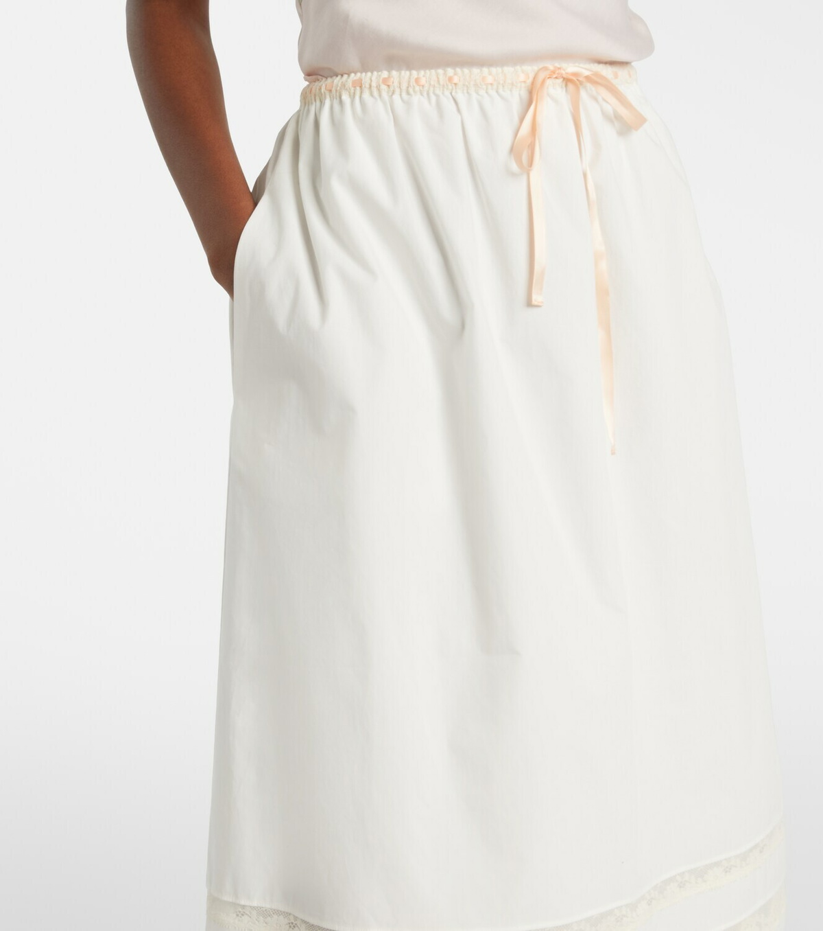 Posse Alma lace-trimmed midi skirt