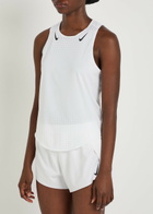 Nike Aeroswift Dri-fit Adv Perforated Jersey Running Vest White And Black