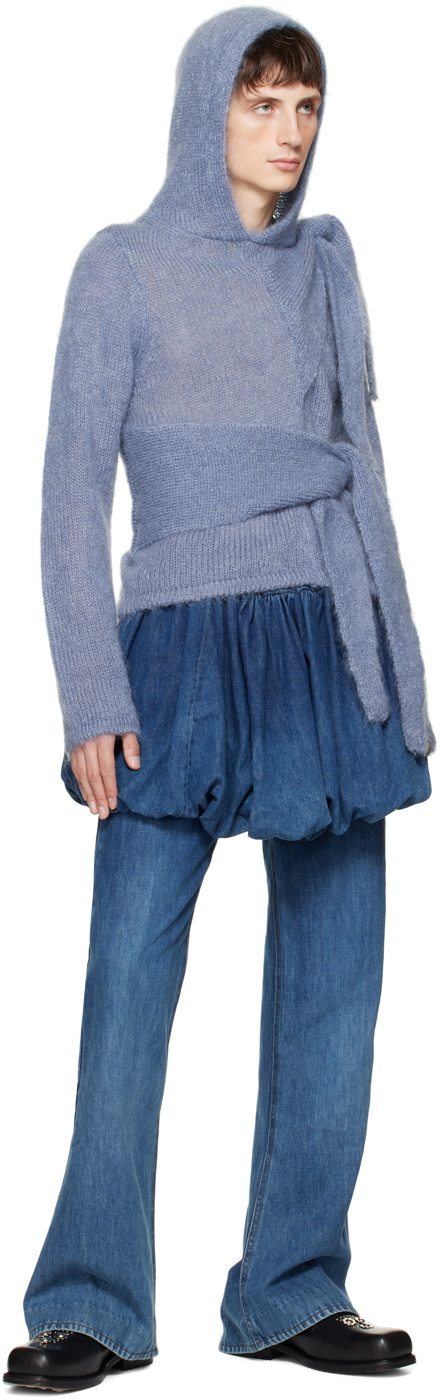 AARON ESH Blue Tied Hoodie