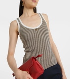 Valentino VGold striped cotton-blend tank top