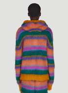 Fuzzy Stripe Hooded Sweater in Multicolour