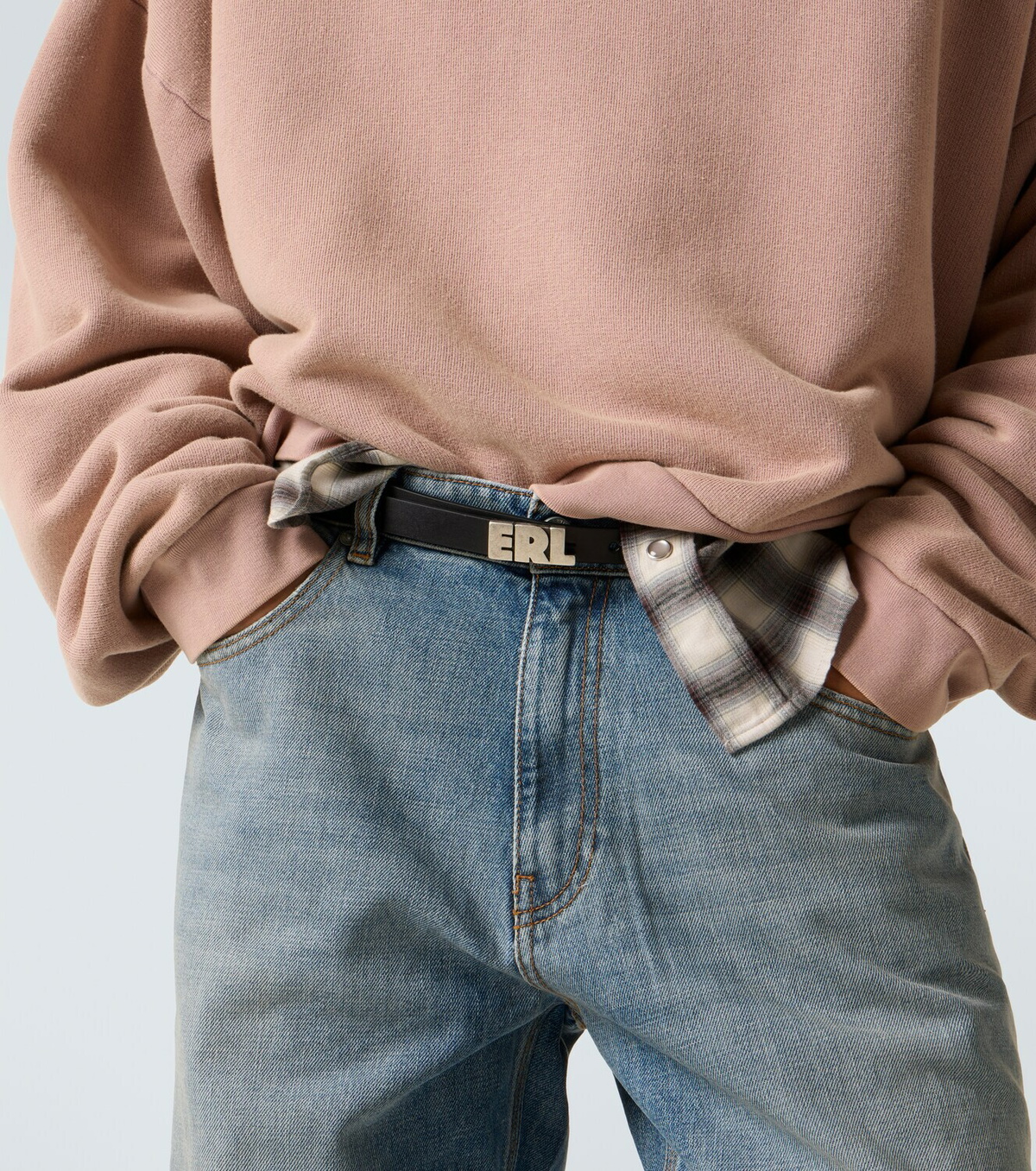 ERL Logo leather belt