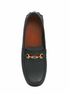 GUCCI - 10mm Web Leather Driver Loafers