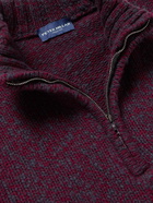 Peter Millar - Wool and Cashmere-Blend Half-Zip Sweater - Burgundy