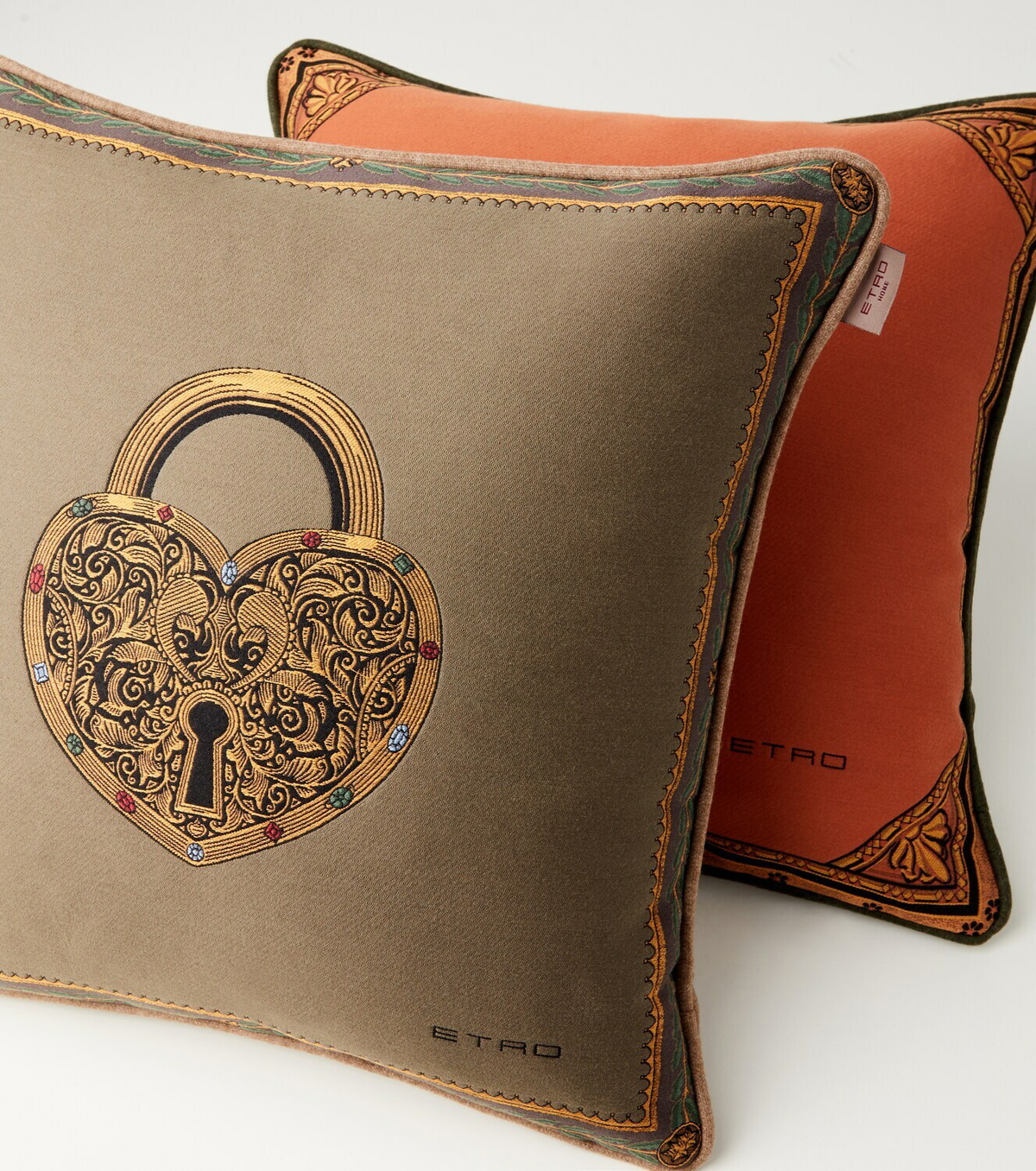 Etro Herald embroidered cotton-blend cushion