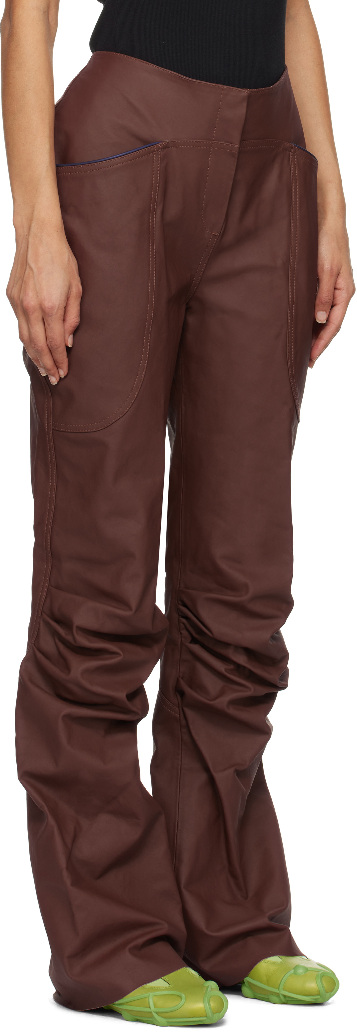 パンツ Kiko Kostadinov Leather Pants size XL ECCO.kollektive Burgundy Kiko Kostadinov Edition Eero Leather Pants