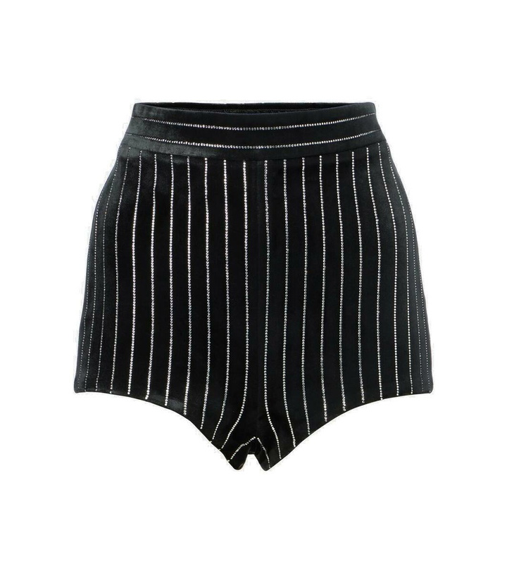 Photo: Alex Perry Crystal-embellished velvet shorts