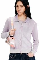 Diesel Cardigan with faded reverse print - Knitwear Womens in Violet