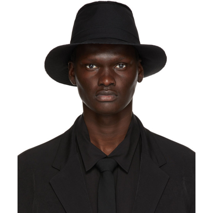 Yohji Yamamoto Black Wool Horseshoe Hat Yohji Yamamoto