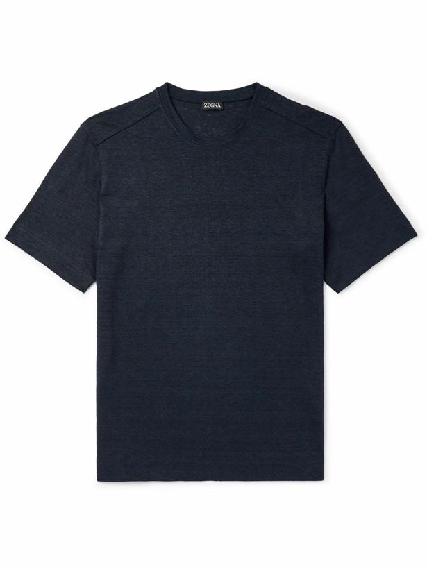 Photo: Zegna - Linen-Jersey T-Shirt - Blue