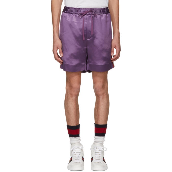 Photo: Gucci Purple Japanese Logo Shorts 