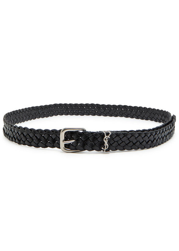 Photo: Saint Laurent Braided Leather Belt Black