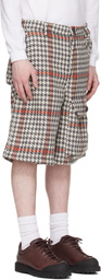 Reese Cooper White & Gray Wool Houndstooth Patch Pocket Shorts