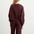 Nike Women's Phoenix Fleece Oversized Crewneck in Burgundy/Sail
