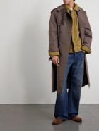 Burberry - Leather-Trimmed Silk and Cotton-Blend Trench Coat - Brown