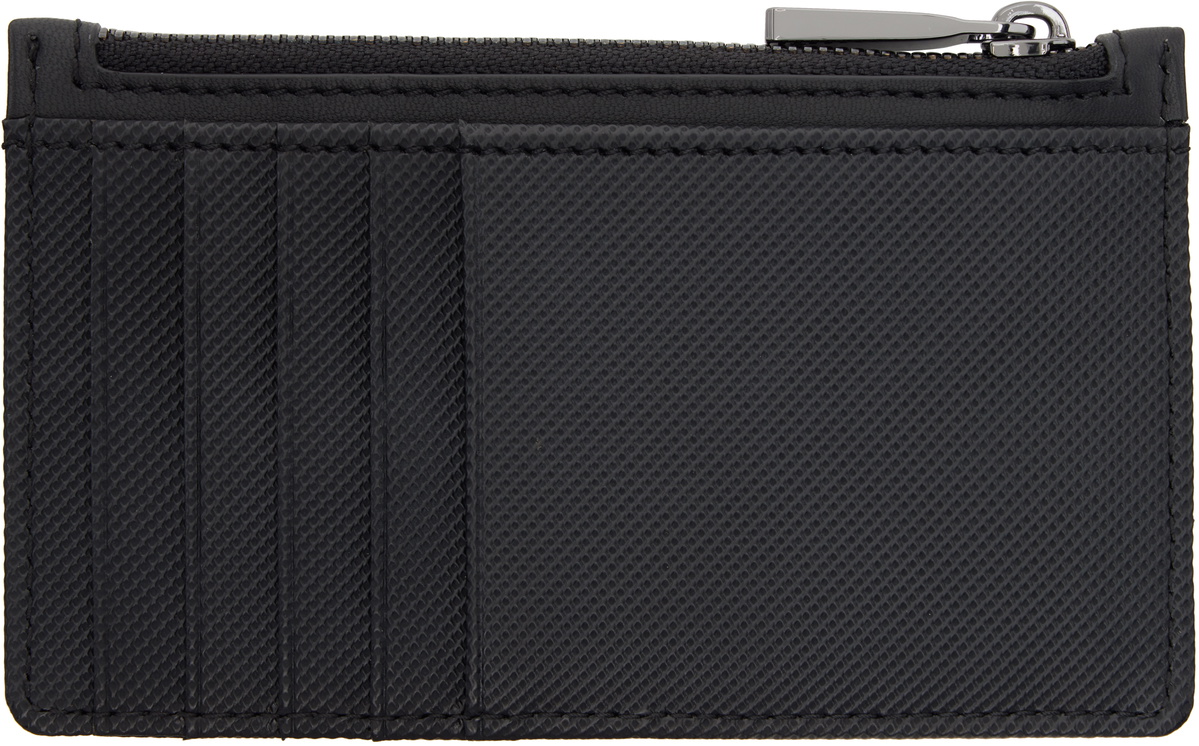 BOSS Black Textured Faux-Leather Card Holder