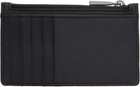 BOSS Black Textured Faux-Leather Card Holder