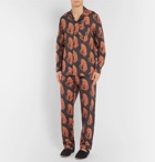 Desmond & Dempsey - Printed Cotton Pyjama Shirt - Men - Orange
