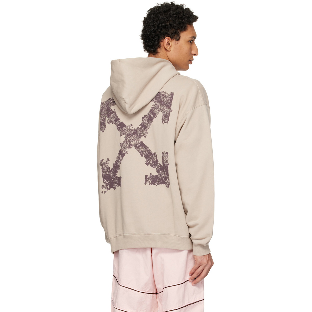 Off-White Beige Heraldic Arrow Skate Hoodie