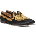 Versace - Embroidered Satin Loafers - Men - Black
