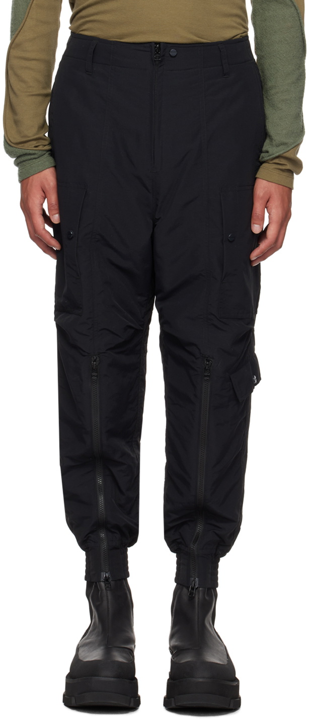 meanswhile Black Padding Cargo Pants